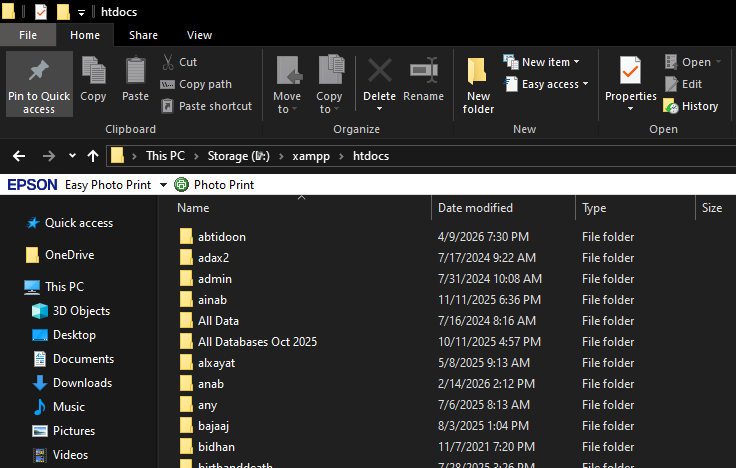 Create PHP project in XAMPP htdocs folder